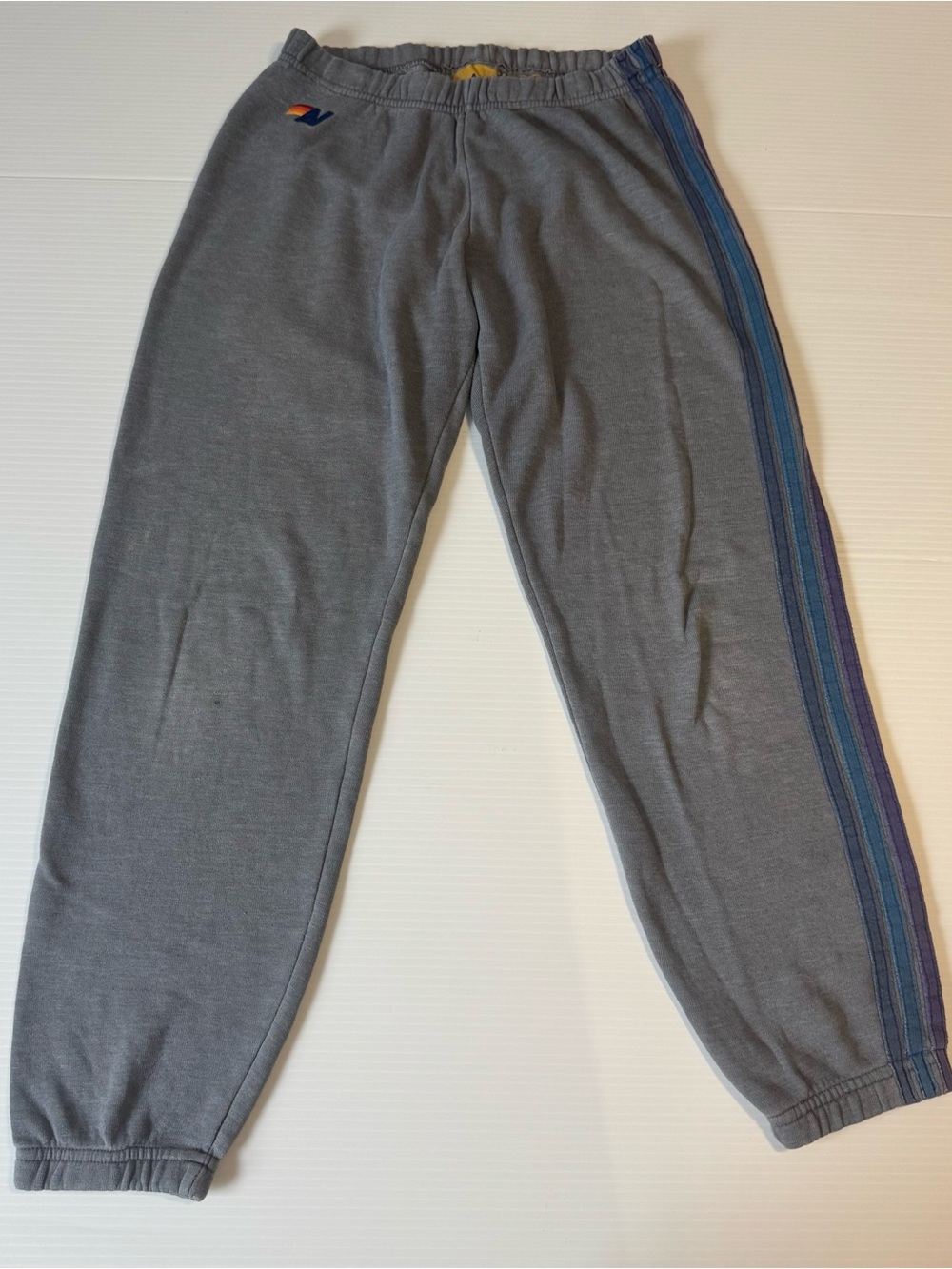 Aviator Nation Gray 5-Stripe Retro Vintage Comfy Lounge Sweatpants XS